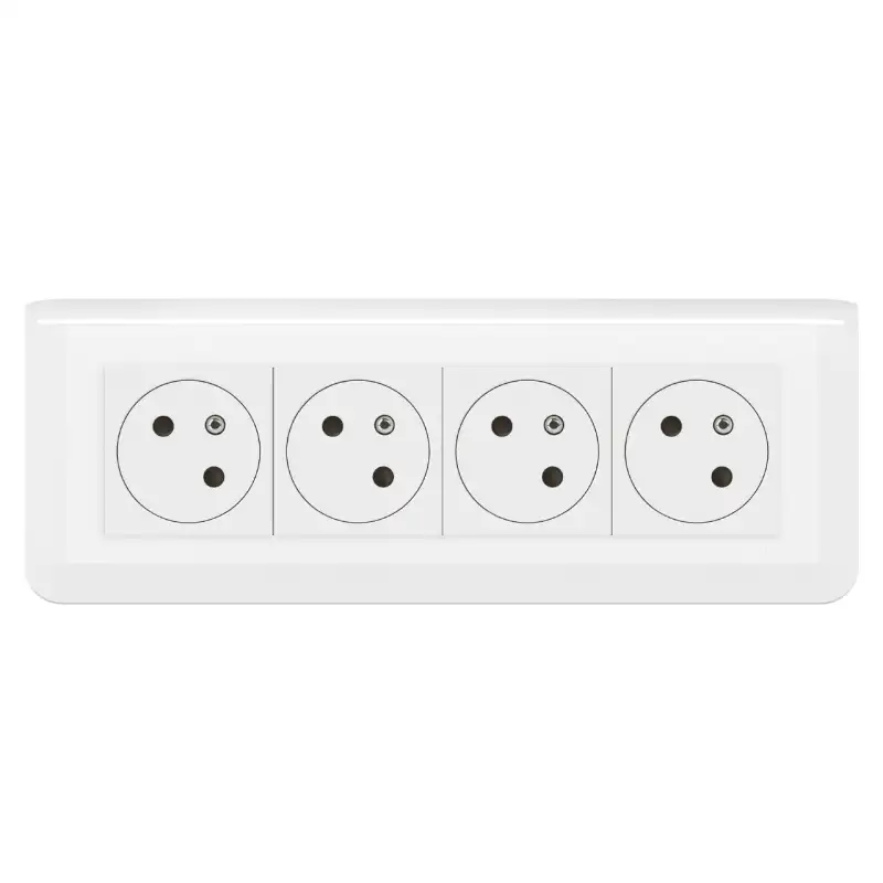 4X2P+T surface Mosaic LINK à 45° précâblée + plaque + boite à encastrer - blanc