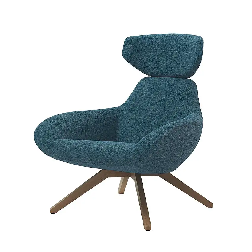 ALMA DESIGN fauteuil X 2BIG avec structure en frêne teinté noyer