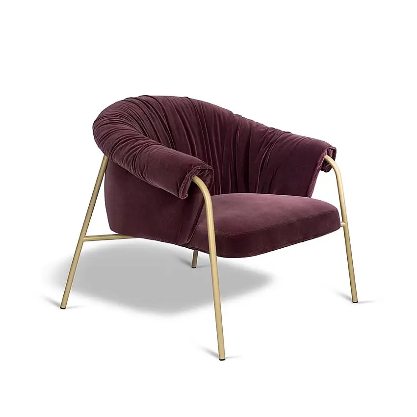 ALMA DESIGN fauteuil SCALA avec structure en acier verni bronze