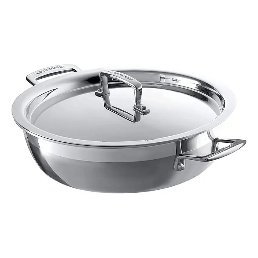 Casserole plate en acier inoxydable 3‑PLY Le Creuset