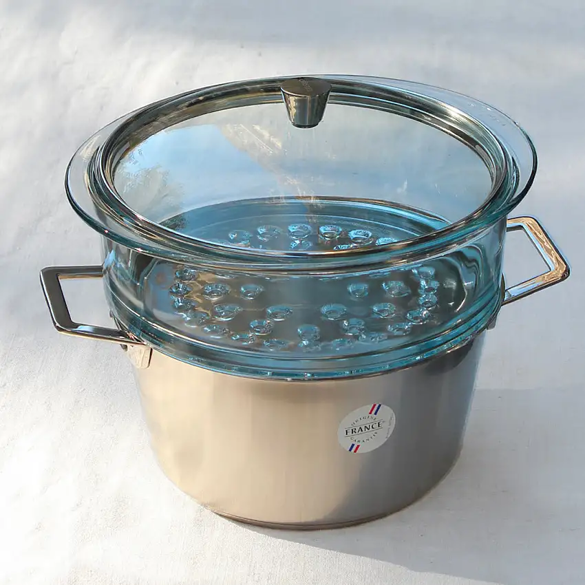Cuiseur vapeur en verre et inox