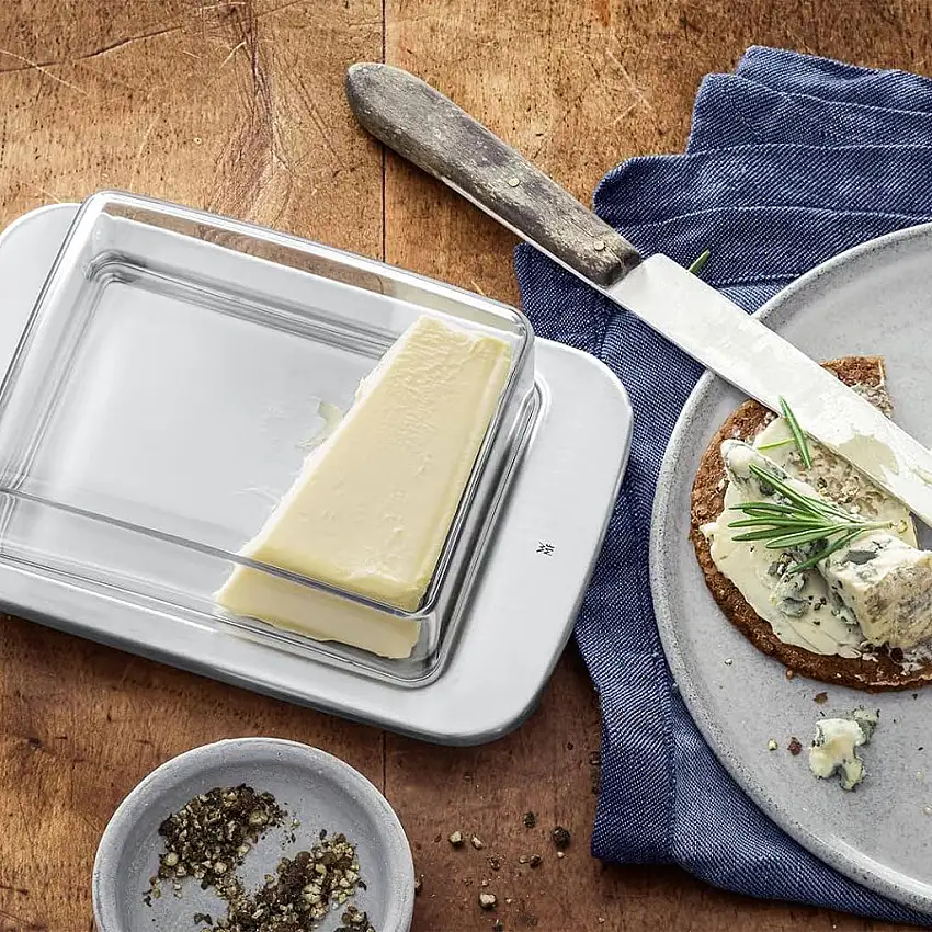 Beurrier en inox avec couvercle WMF
