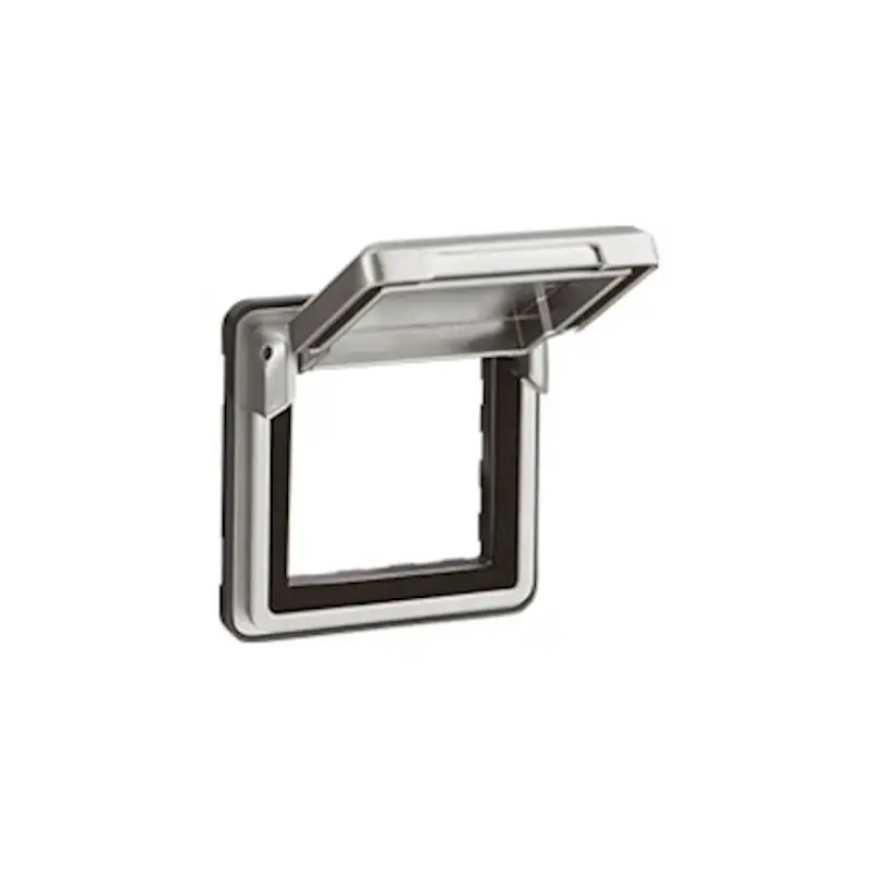 Adaptateur avec volet Soliroc IP55 IK10 pour mécanismes Mosaic 2 modules