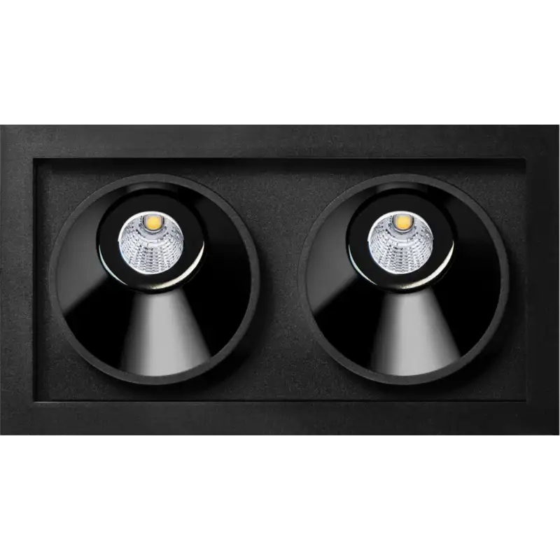 Black Foster Asymmetric Recessed 2 3000K IP20 CRI sup 90 N