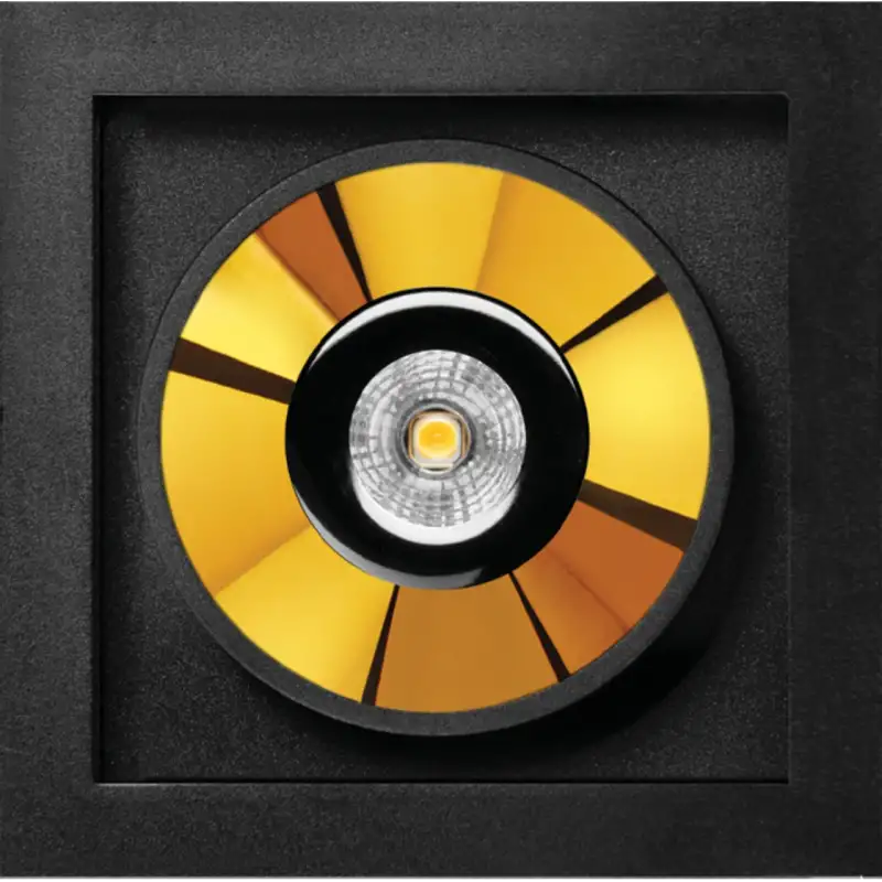 Black Foster Recessed 1 Flood 4000K IP20 CRI sup 90 Noir Mat-Or métallique (A3191012NMG)