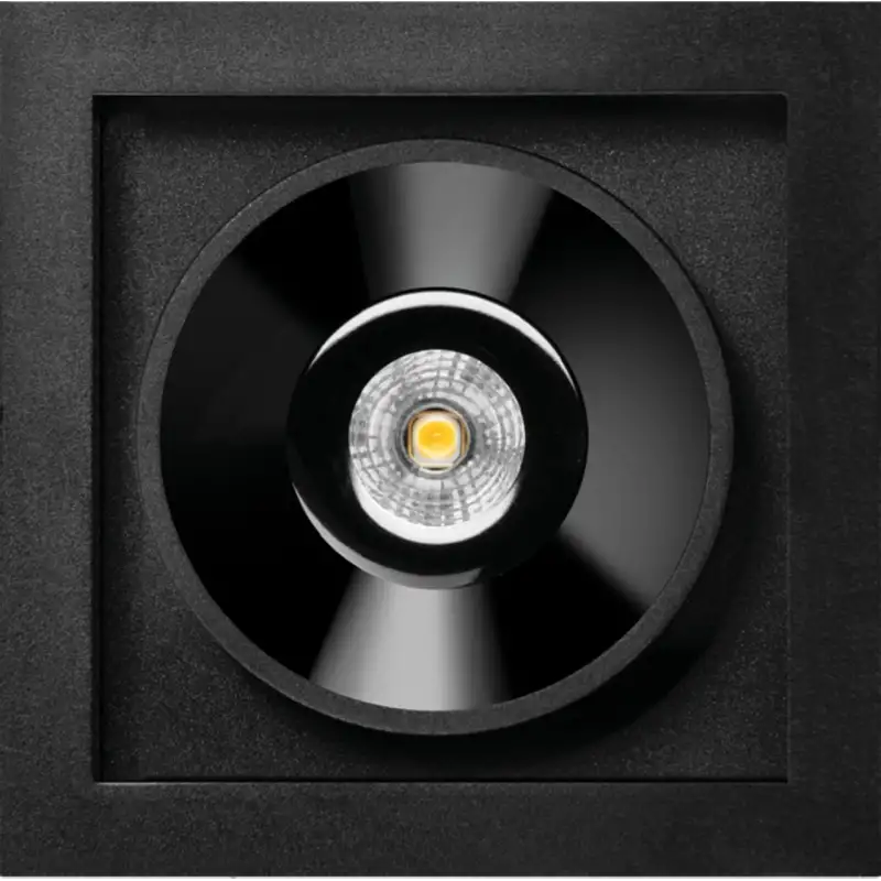 Black Foster Recessed 1 Flood Dim Push 2700K IP20 CRI sup 90 Noir