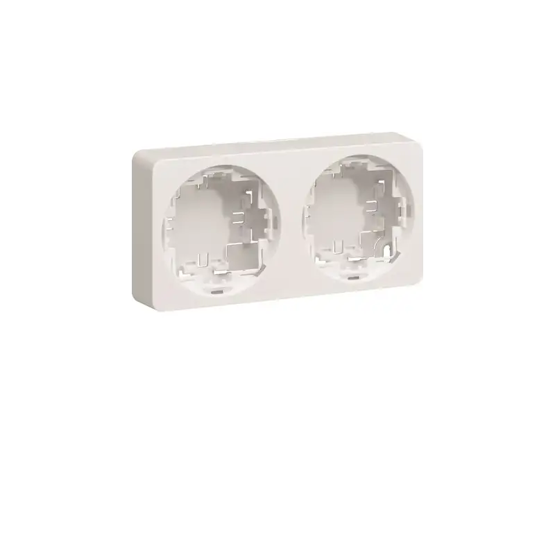 Boîte saillie double pour mécanisme Ateha associable blanc