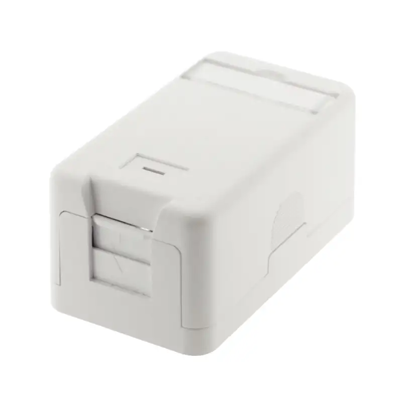 Boîtier 1 port RJ45 keystone avec volet de protection blanc