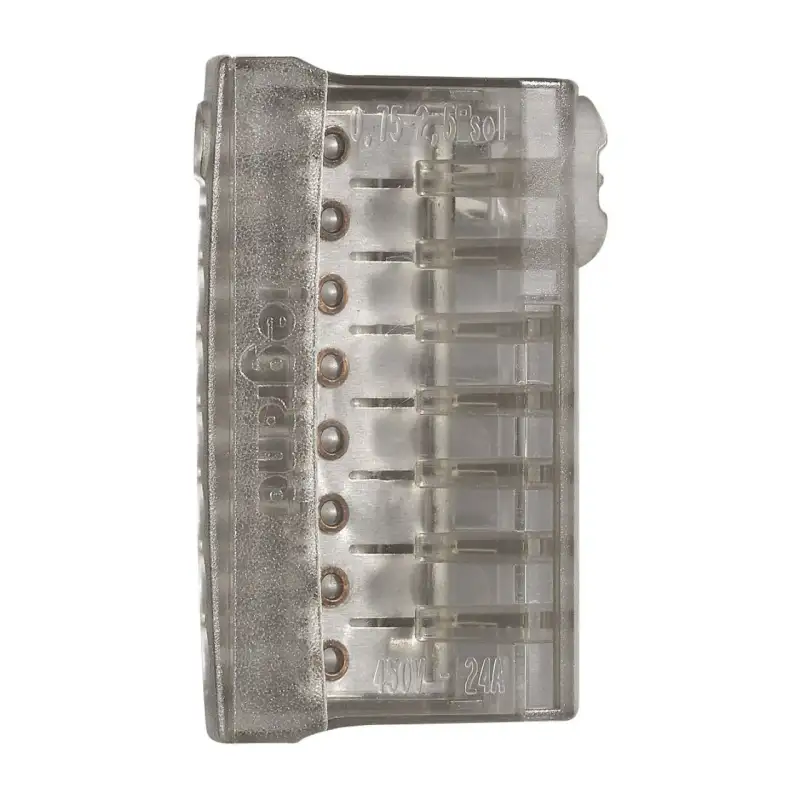 Borne de connexion Nylbloc auto pour fils rigides - 3 bornes grises pour 8 fils