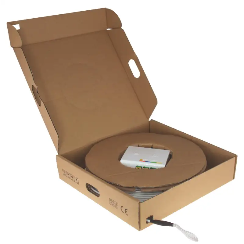 Câble Drop 1 fibre G657A2 demi préco SC/APC monté en PTO / DTIO 4 fibres - 30m