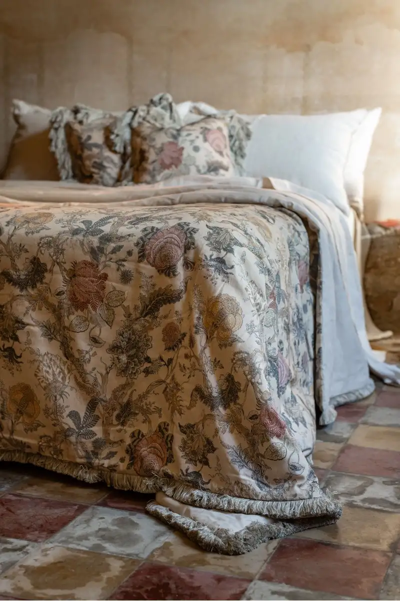 Couvre-lit en lin/coton à franges CL0927_LI0_CO0-2287