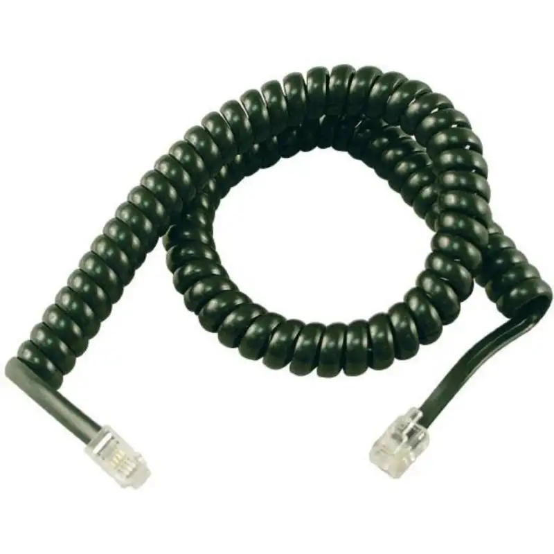 Cordon combiné spiralé noir - 40 cm extensible 2 m