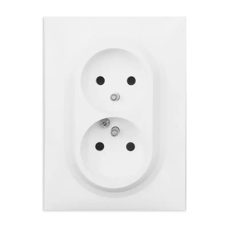 Double prise de courant compacte monobloc Dooxie One - 2P+T Surface - 16A - Blanc