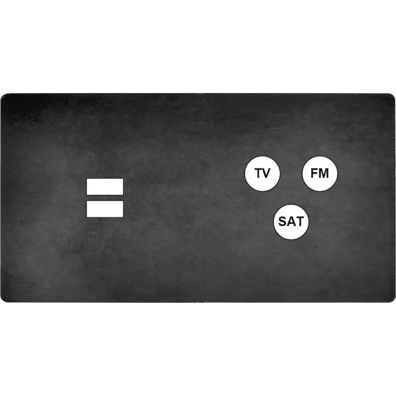 Façade 'M' Acier Verni Double Horizontale 1 Chargeur USB 1 Tv-Fm-Sat magnétique