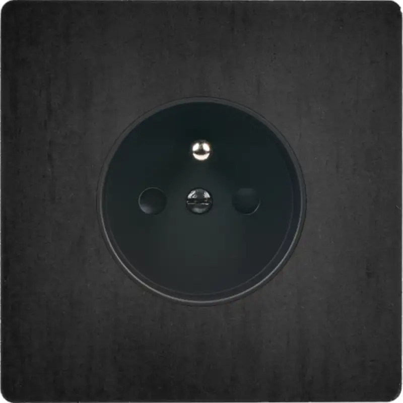 Façade 'M' acier verni simple 1 prise magnétique