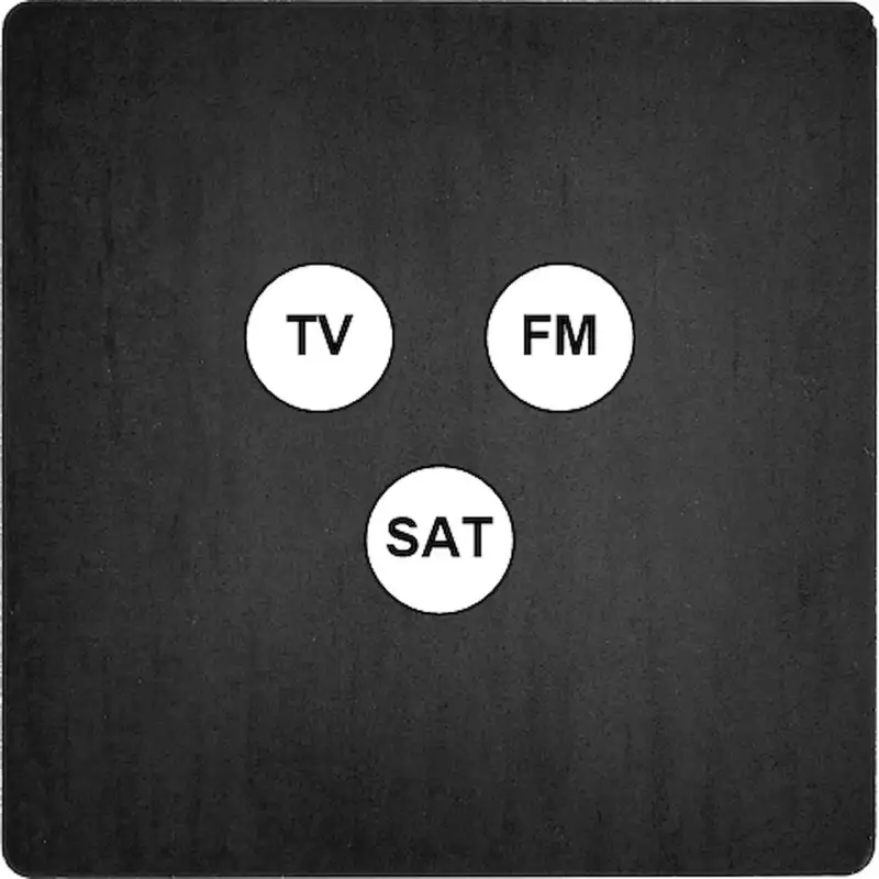 Façade 'M' acier verni simple 1 TV-Fm-Sat magnétique