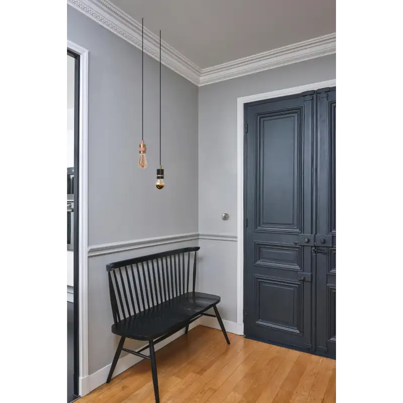 Façade Sonnette Impatience Moulure Noir Mat