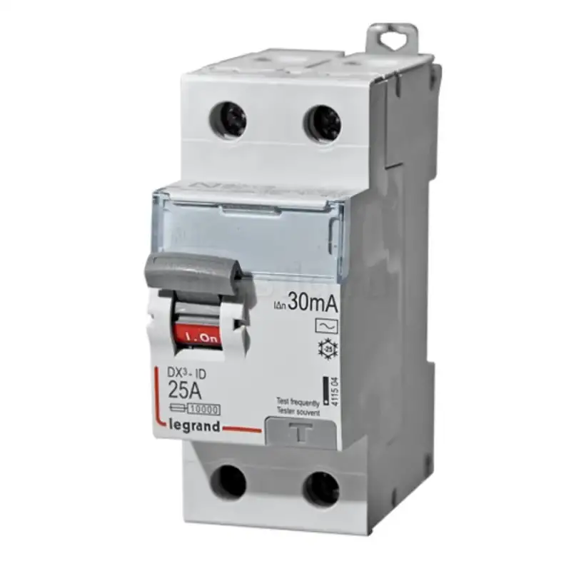 Interrupteur différentiel DX³-ID haut/bas Vis - 2P 230V~ 25A type AC 30mA - 2 mod