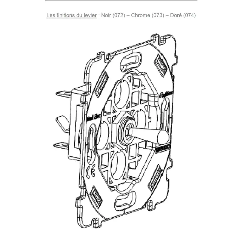 Mécanisme renforcé doré double horizontale 6 poussoirs alignés