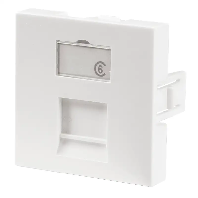 Plastron droit 45x45 1 port avec volet noir