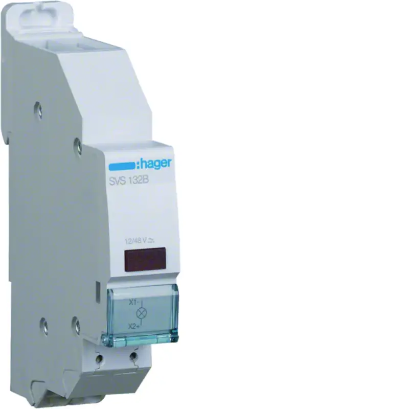 Voyant LED 12-48V AC et DC Rouge quickconnect passage de barre 1 module