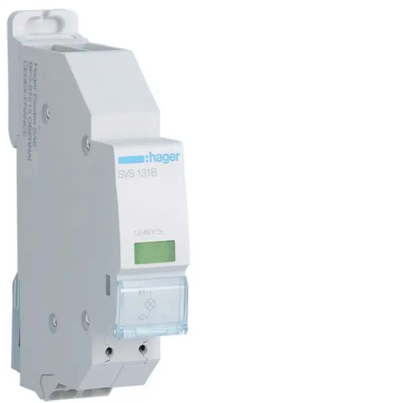 Voyant LED 12-48V AC et DC Vert quickconnect passage de barre 1 module