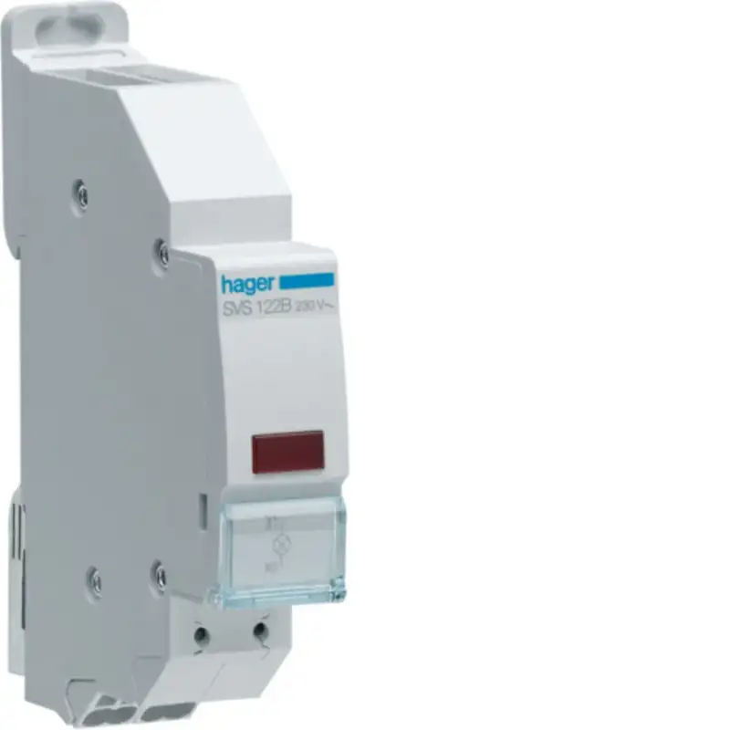 Voyant LED 230Vac rouge Quickconnect passage de barre 1 module