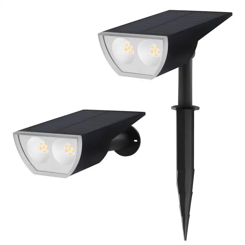 WOLIXMINI - Mini projecteur de jardin LED solaire noir - 3000K - 150 lm max